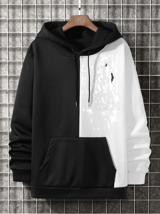 Black and white hoodie