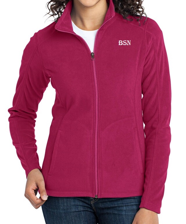 Burgundy zip fleece cardigan
