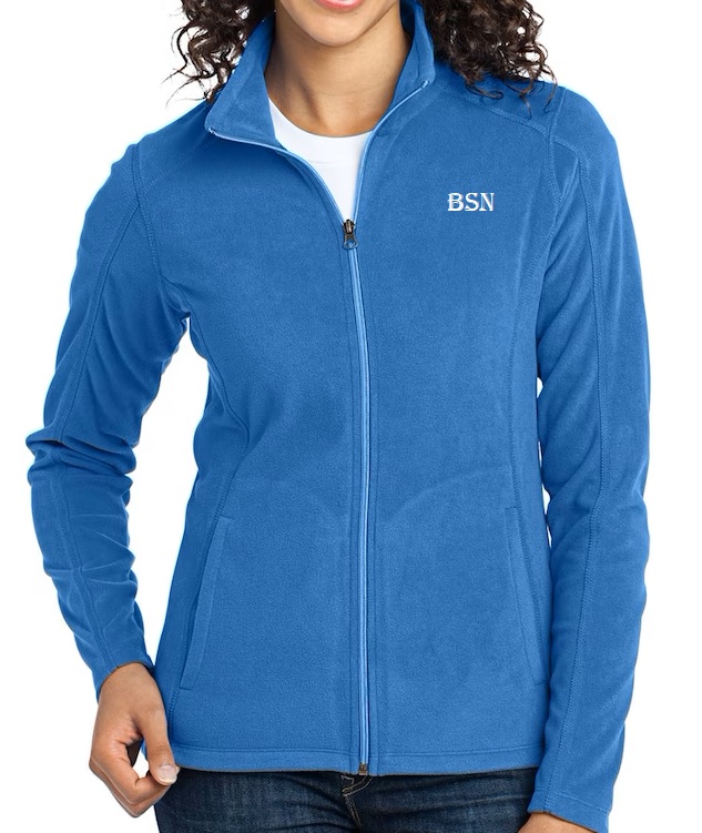 Blue zip fleece cardigan