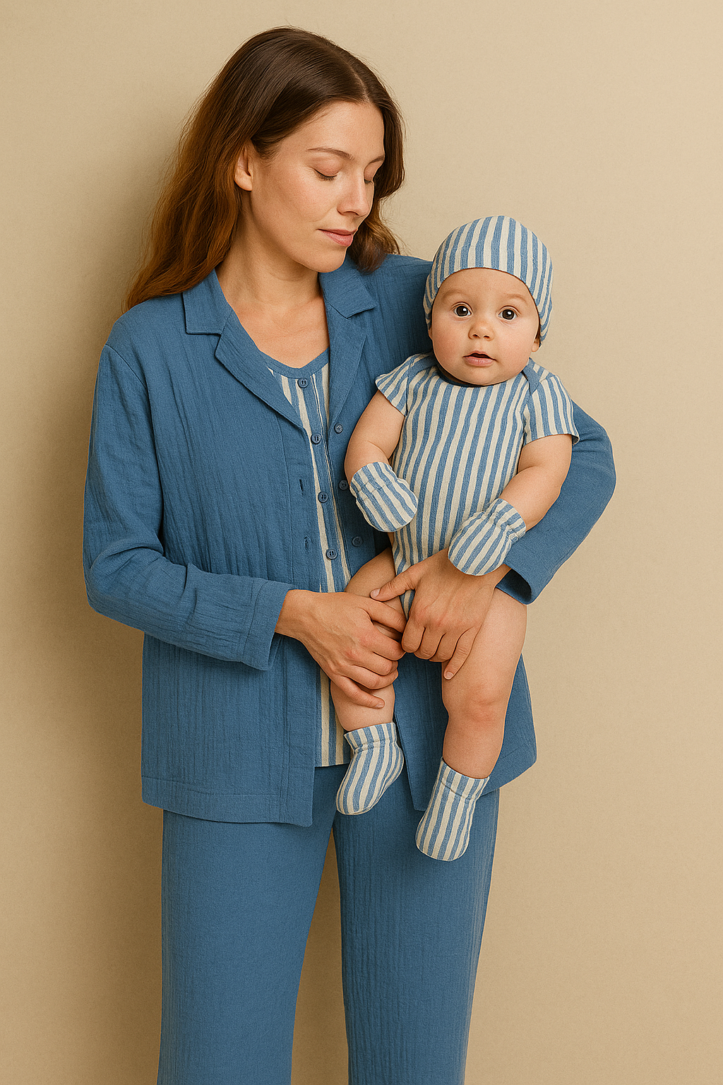 Mother and baby striped collection