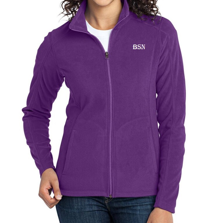 Purple zip fleece cardigan